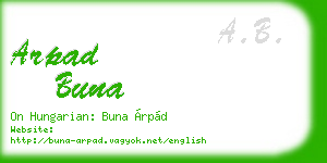 arpad buna business card