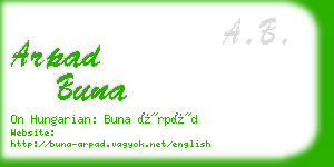 arpad buna business card